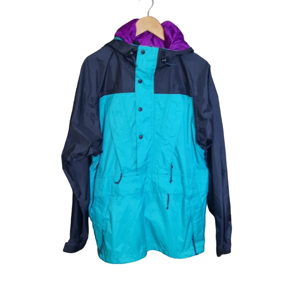 REI Elements Mens Waterproof Drawstring Waist Hood With Bill Jacket Size M